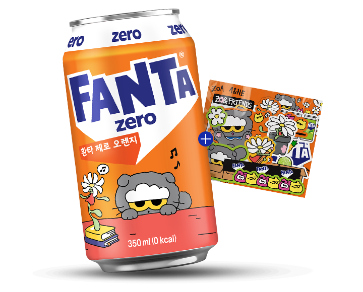 환타 제로 오렌지 조앤프렌즈 350ml X 24 +스티커B(오렌지)