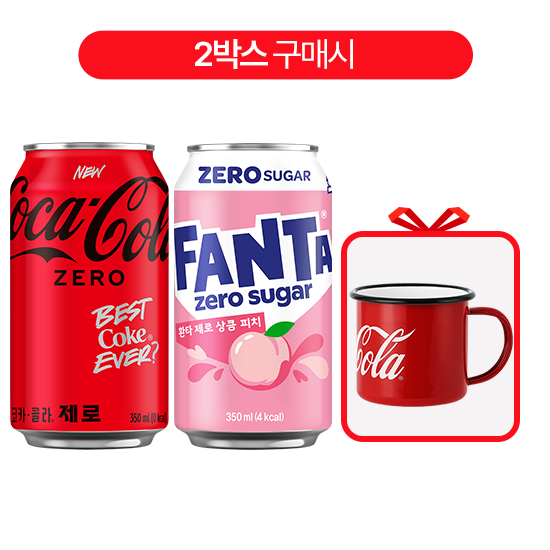 [LIVE][패키지경품]코카-콜라 제로 350CAN X24 + 환타 제로 상큼피치 350CAN X24 + 법랑컵
									목록 이미지
