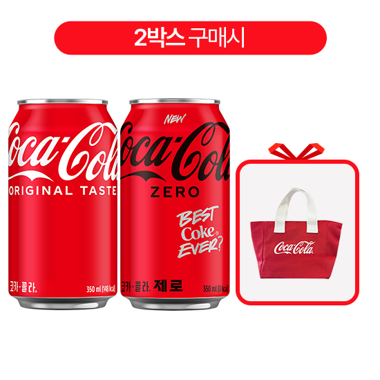 [패키지] 코크제로 350CAN X24 + 코카콜라 350CAN X24 + 코카콜라 토트백 썸네일 이미지