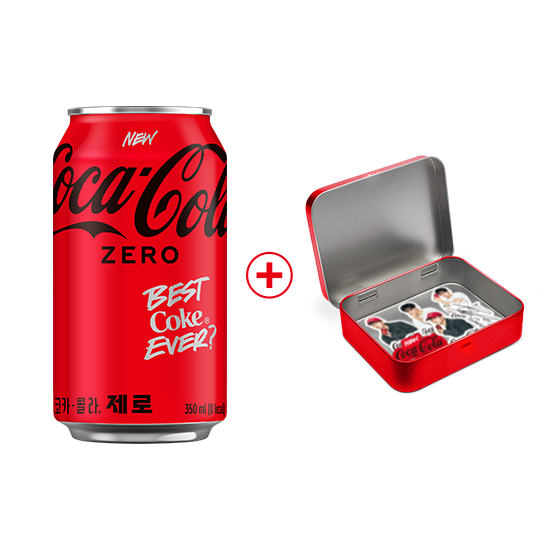 [노벨티행사] 코크 제로 350CAN X24 +BTS 뷔 틴케이스 스티커세트 썸네일 이미지