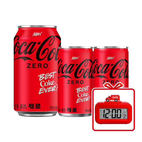 [패키지] 코크제로 190CAN X60(2상자) + 코크제로 350CAN X24(1상자)+코카콜라탁상시계