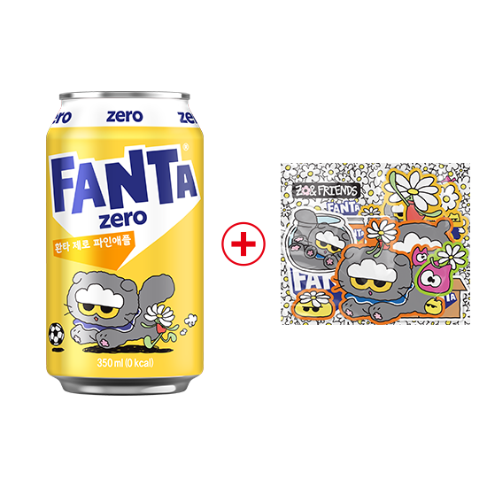 [노벨티행사]환타 제로 파인 조앤프렌즈 350CAN X24 + 스티커A(데이지) 목록 이미지