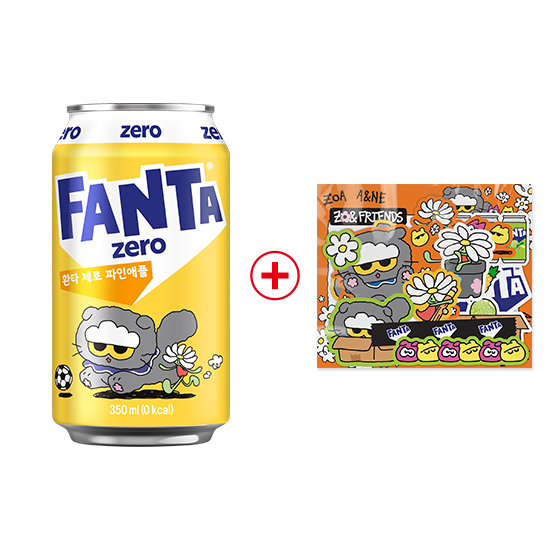 [노벨티행사]환타 제로 파인 조앤프렌즈 350CAN X24 + 스티커B(오렌지) 목록 이미지