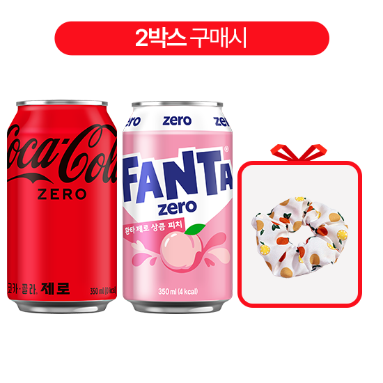 [LIVE][패키지]코크제로 350CAN X24 + 환타상큼피치 350CAN X24 + 환타머리끈
									목록 이미지