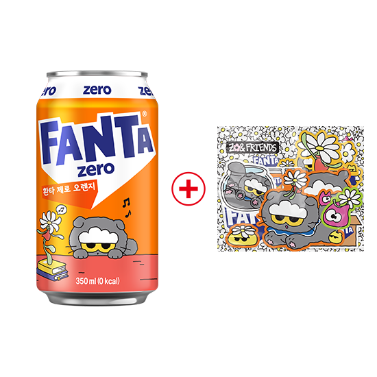 [노벨티행사]환타 제로 오렌지 조앤프렌즈 350CAN X24 + 스티커A(데이지) 목록 이미지