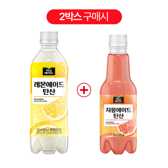 [패키지]미닛메이드 레몬에이드 탄산 500PET 4X6 + 미닛메이드 자몽에이드 탄산 350PET 4X6 목록 이미지