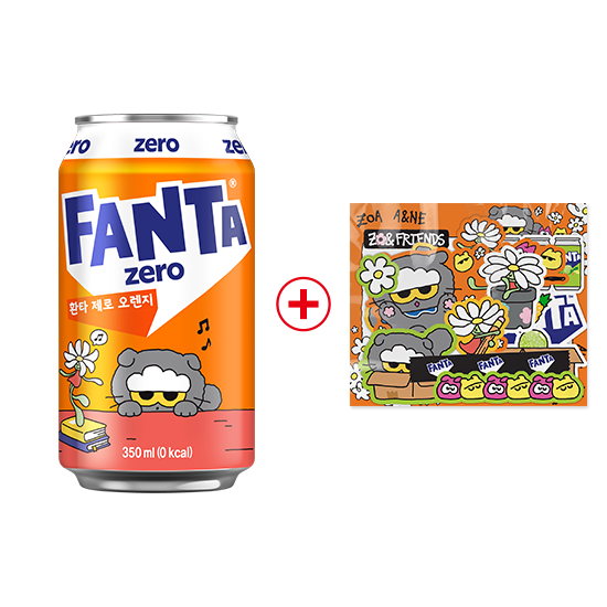 [노벨티행사]환타 제로 오렌지 조앤프렌즈 350CAN X24 + 스티커B(오렌지) 목록 이미지