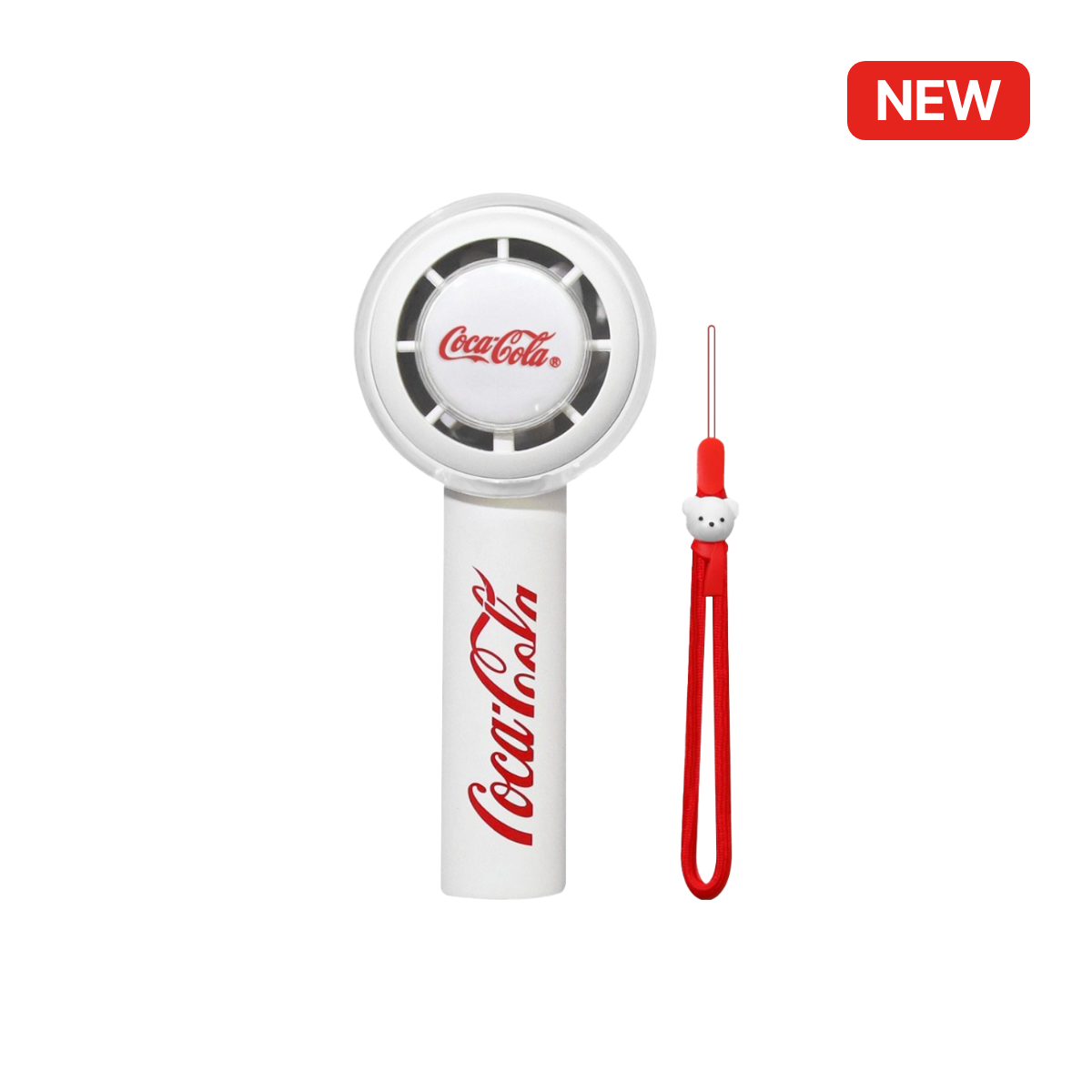 코카-콜라 미니 휴대용 손 선풍기(C타입, 화이트)