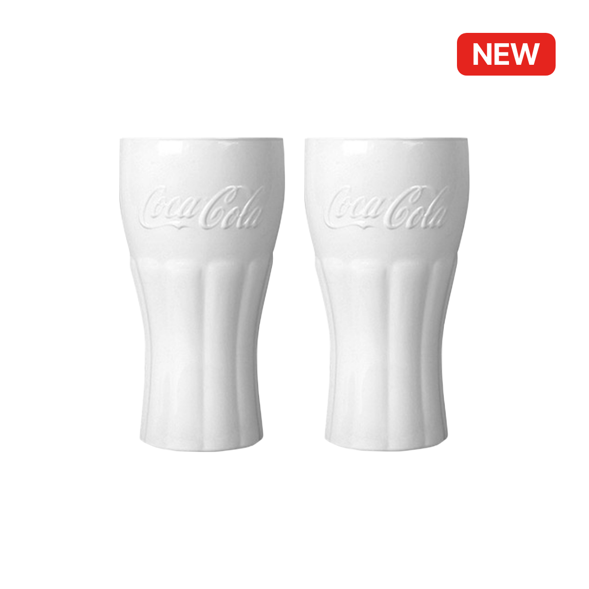 코카-콜라 루미낙 미러컵 370ml 2P (화이트)