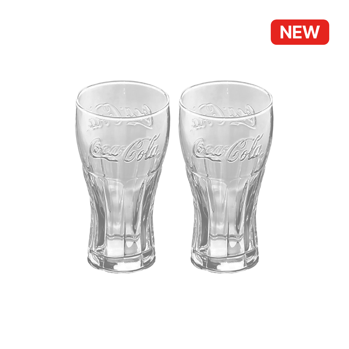 코카-콜라 컨투어 투명 유리컵 2P